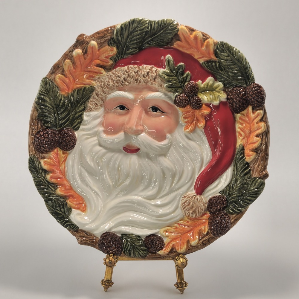 Signature Home Collection Northwoods Santa Canape Plate Christmas